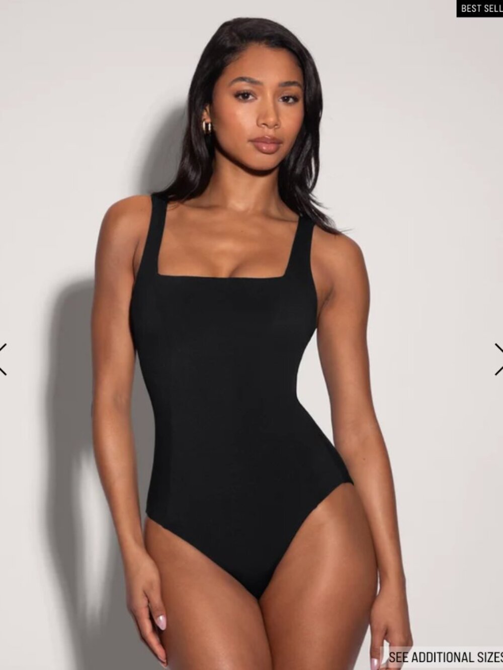 TA3 Swim Squarey One-Piece Sz S Black Cheeky Like New